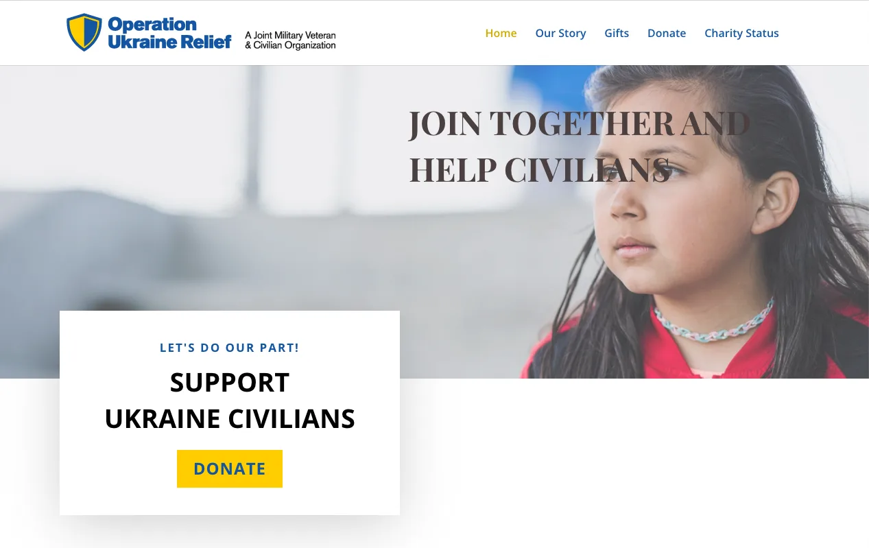 Ukraine Relief Support website
