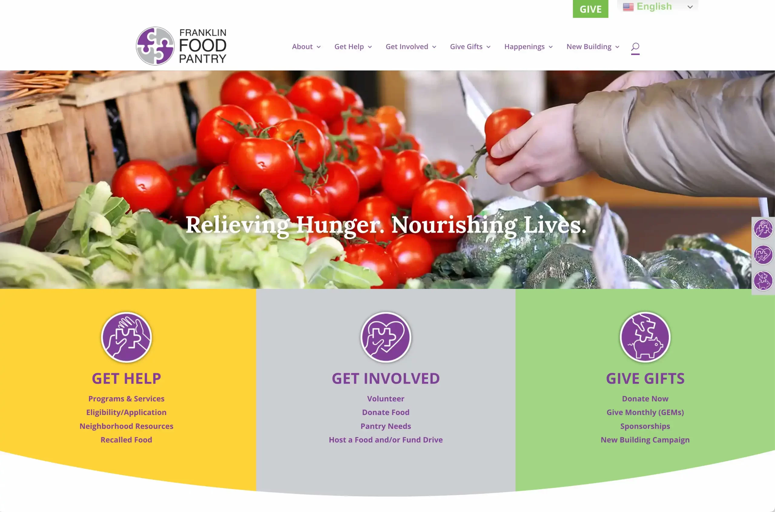 Franklin Food Pantry home page website