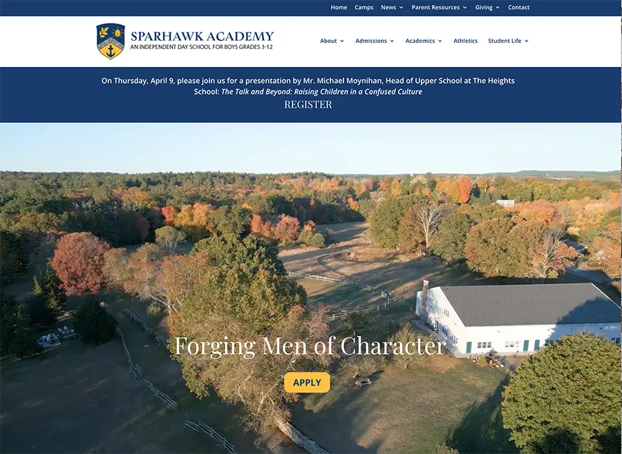 Sparhawk Academy website image